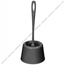 Ерш+подставка WC кругл "Rambai" черный (d15,5 h10с