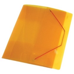 Папка на резинках A4 700мкм жёлтая полупрозрачная 40мм