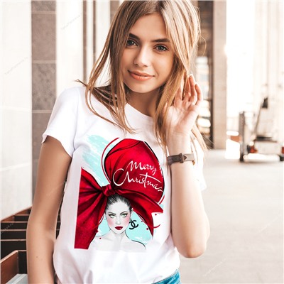Женская футболка YanaPletneva - Девушка с бантом