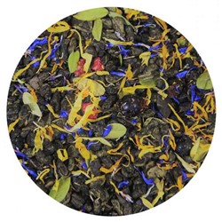 Чай зеленый "Таежный сбор" Зеленый чай Ганпаудер в сочетании листьев брусники, календулы, василька, плодами клюквы, ежевики, рябины. Один из самых  изысканных и запоминающихся чаев. НОВИНКА!!! 257