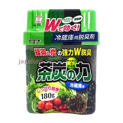 Deodorant CHATAN NO TIKARA Двойной дезодорант-поглотитель неприятных запахов для холодильника с углём и экстрактом зелёного чая (овощная камера), 180 гр(4956810223299)