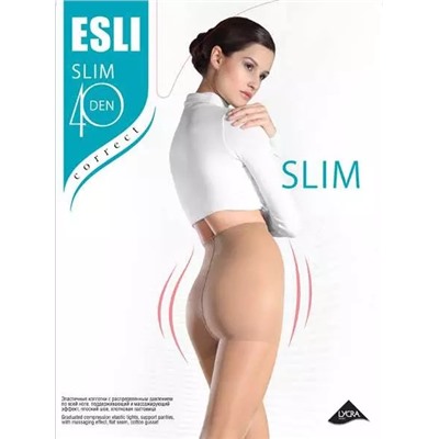 *Колготки женские ESLI SLIM 40 моделирующие с уплотненным верхом и распределенным давлением по ноге