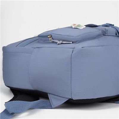 Рюкзак, отдел на молнии, 3 наружный карман, цвет синий