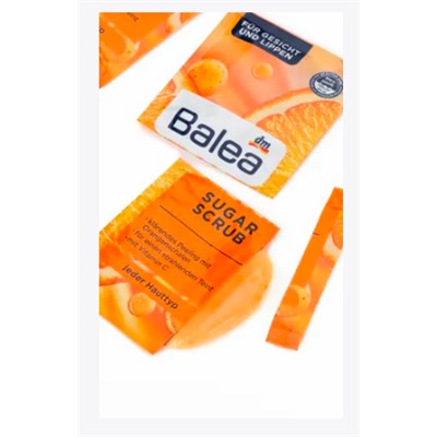Balea Peeling Sugar Scrub Vitamin C 16 ml, Балеа Скраб с Витамином С для сияющего, свежего внешнего вида и ровного цвета лица, 16мл