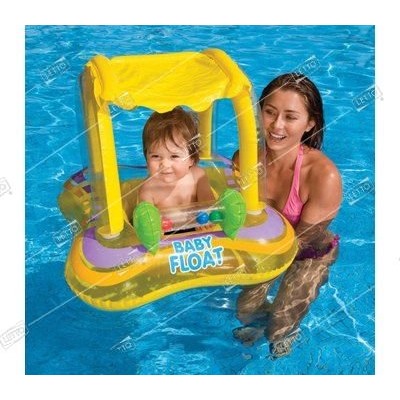 Надувные водные ходунки 81*66см Baby Float с тентом, до 15кг, от 1 до 2 лет, INTEX