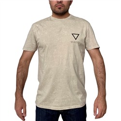 Бежевая мужская футболка NXP – принт гигант на спине. Свободный фасон для свободных парней №260
