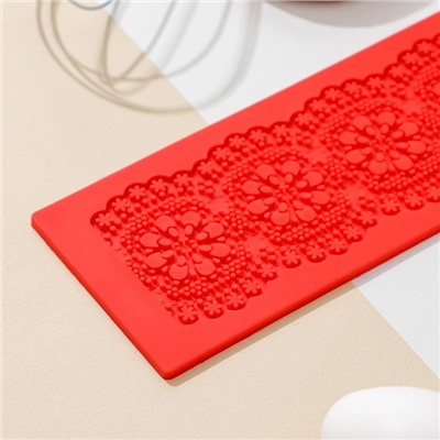 Силиконовый коврик для айсинга Доляна «Цветочное кружево», 40×8 см, цвет МИКС