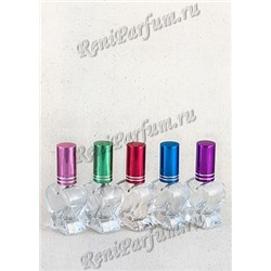 RENI Сердечко, 10 мл., стекло + микс металл микроспрей (красный, синий, розовый, фиолет, зелёный)