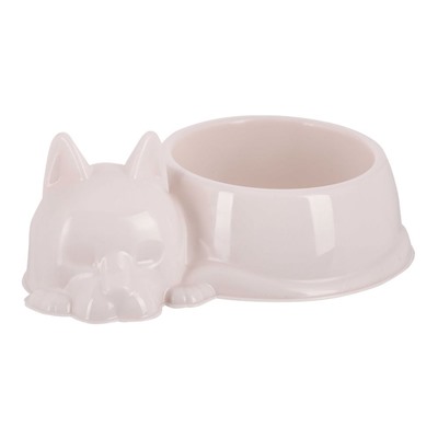 Миска для кошек "Мур-мяу" 0,5л пластиковая светло-бежевая (25) М7855