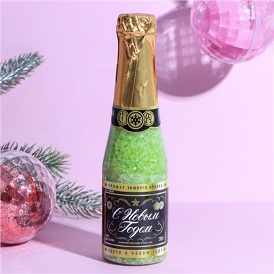 Соль для ванны во флаконе шампанское «С Новым годом!» 300 г, аромат яблоко