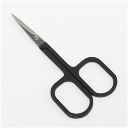 Ножницы маникюрные, с прорезиненными ручками, прямые, 9 см, цвет серебристый/чёрный