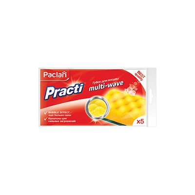 Paclan Губки для посуды Practi Multi-Wave 5шт. /4521