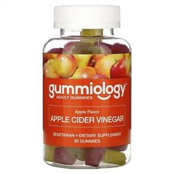 Gummiology, Жевательные таблетки для взрослых с яблочным уксусом, с натуральным вкусом яблока, 90 вегетарианских жевательных таблеток