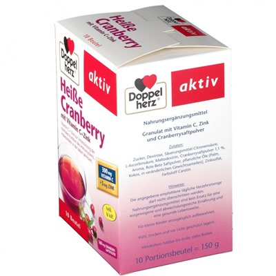 Doppelherz (Доппельхерц) aktiv Heisse Cranberry mit Vitamin C + Zink 10 шт