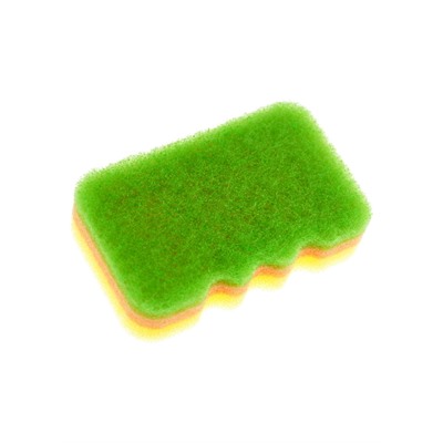 Губка для посуды трехслойная AWADASU SPONGE SCOURER NON SCRATCH (с эффектом образования обильной пены,мягкий верхний слой), 10,5*6,5 см, Kikulon 4 шт/уп