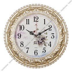 Часы (стекло/пластик) кругл.d38см "Полевые цветы"