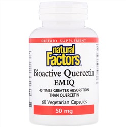 Natural Factors, Биоактивный квертицин EMIQ, 50 мг, 60 капсул в растительной оболочке