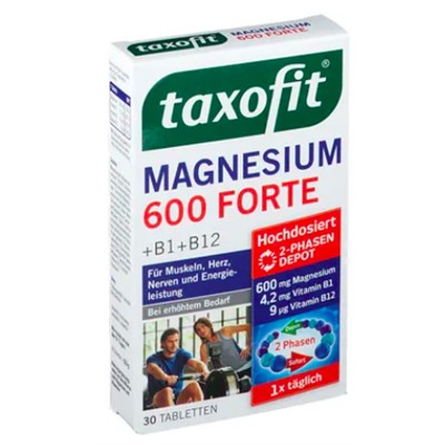 taxofit Magnesium 600 Forte, Таксофит Магний 600 Форте +B1, B6, B12 Таблетки, 30 шт.