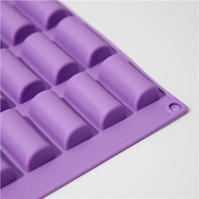 Форма силиконовая для шоколада Доляна «Батончик», 27,5×17,5 см, 30 ячеек (4×2×1,5 см), цвет МИКС
