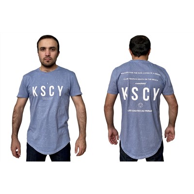Синяя футболка мужская KSCY – раскрепощенный стритстайл. Не перегружай свой образ №230