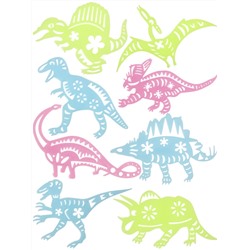 Набор наклеек флюоресцентных. Мир динозавров 2 (8 дет.) в пакете (19х13)