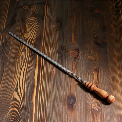 Шампур узбекский 62см, деревянная ручка, (рабочая часть 40см), с узором
