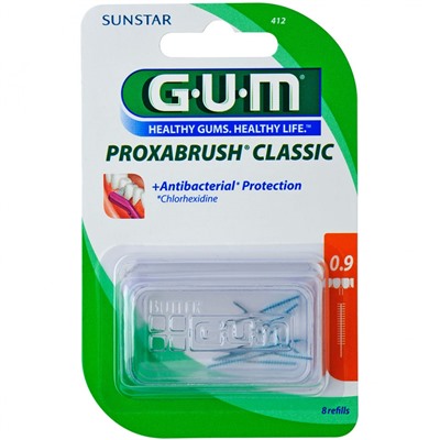 GUM (ГУМ) Proxabrush Ersatzburste 0,9 mm Kerze 412 8 шт