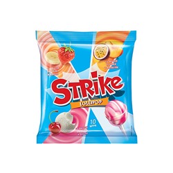 «Strike», карамель на палочке с молочно-фруктовым вкусом, 113 г