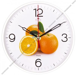 Часы (стекло/пластик) кругл.d19,5см "Апельсины" бе