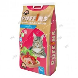 Пуффинс корм для кошек Мясное жаркое 10кг сухой 0312