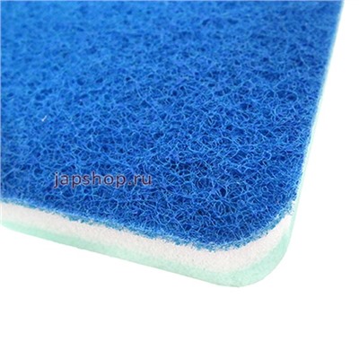 Губки для мытья посуды антибактериальные с ионами серебра, (двусторонние, мягкое и жёсткое покрытие), синие, 11х7х3 см, 3 шт(4956810226092)