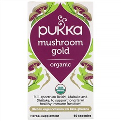 Pukka Herbs, Organic Mushroom Gold, 60 Capsules