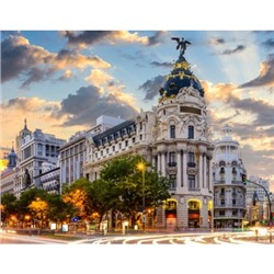 Холст с красками 17х22 см по номерам. Мадрид в сумерках (в коробке) (14 цв.)