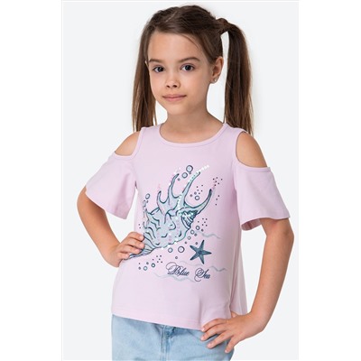 Хлопковая футболка с лайкрой для девочки Luneva