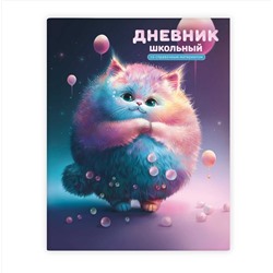 Дневник школьный арт. 66822 КОТ / интегральный переплёт, А5+, 48 л., выборочный  УФ-лак, матовая ламинация, печать в одну краску, универсальная шпаргалка/