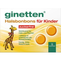 ginetten® Halsbonbons für Kinder zuckerfrei Леденцы для горла для детей от 4-х лет, без сахара, 24 шт