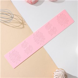 Силиконовый коврик для айсинга Доляна «Розы», 37,5×8×0,1 см, цвет розовый