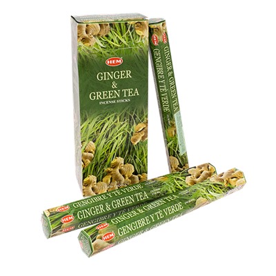 Благовоние HEM Имбирь Зеленый чай Ginger Green Tea шестигранник упаковка 6 шт