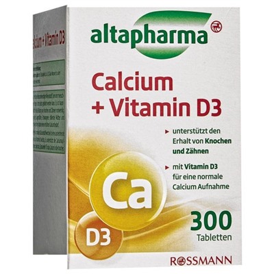 altapharma Calcium-Tabletten plus Vitamin D3 Таблетки с кальцием и витамином D для восполнения кальция 253 г