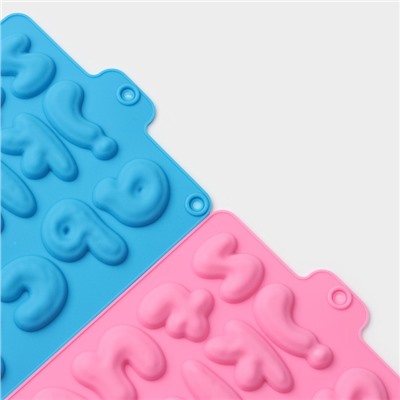 Форма силиконовая для льда и кондитерских украшений Доляна «Алфавит английский», 33,5×16,3 см, 26 ячеек (h=4 см), цвет МИКС