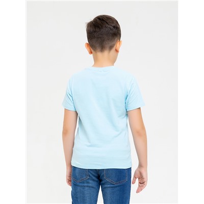 Голубая футболка "ШКОЛА 2020" для мальчика (4180028)