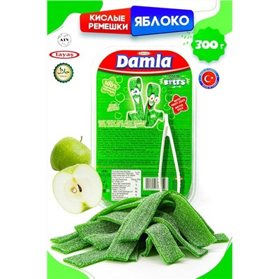 Мармелад Damla кислый ремешки Яблочный вкус 300гр