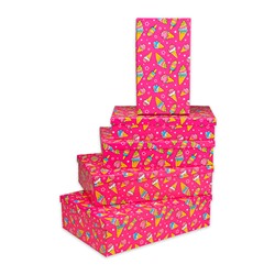 Подарочные коробки Набор 5 шт Мороженое 40х10х28 - 32х6х20 см