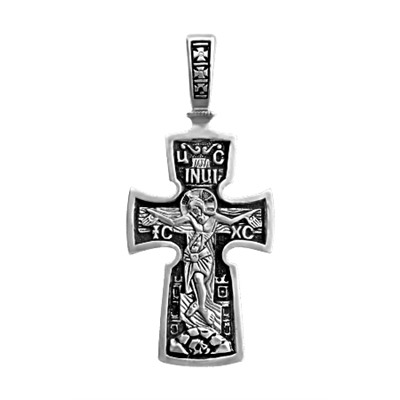 Крест (ап.Петр, с ключами от рая) из серебра частичное чернение литье