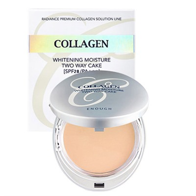 Пудра осветляющая со сменным блоком Enough Collagen Whitening Moisture Two Way Cake Spf30 Pa+++