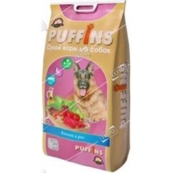 Puffins корм для собак сухой Ягненок,Рис 15кг 0300