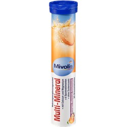 Mivolis Multi-Mineral Brausetabletten 20 St. Мультиминеральные Шипучие таблетки Кальций + Магний, вкус апельсина и маракуйи, 20 шт