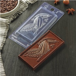 Форма для шоколада и конфет пластиковая «Какао», 7×15×1 см, цвет прозрачный