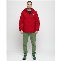 Куртка спортивная мужская большого размера красного цвета 88676Kr
