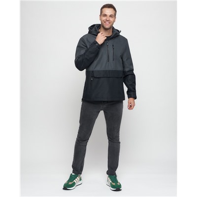 Куртка-анорак спортивная мужская темно-серого цвета 3307TC